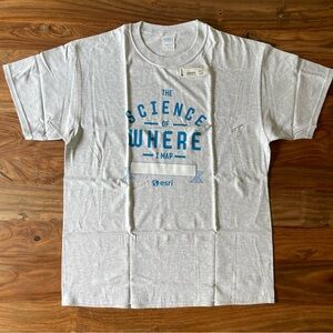 NWT Esri The Science of Where I Map Grey/Gray T-Shirt